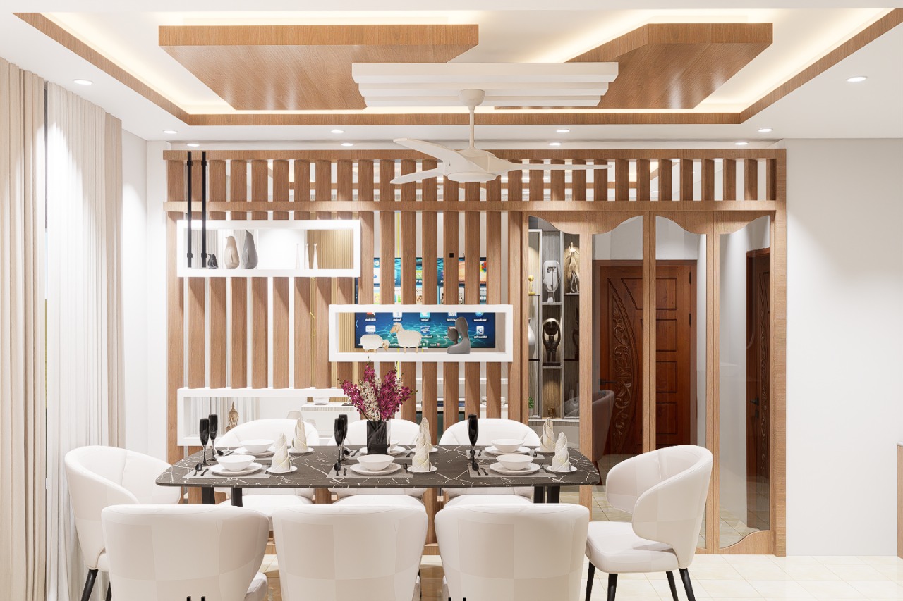 Dining space interior design in Mirpur, Dhaka by Nakshadhara